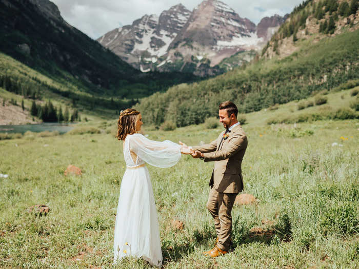 Our planner described our wedding style as "woodland-bohemian," and Maroon Bells was the perfect setting.