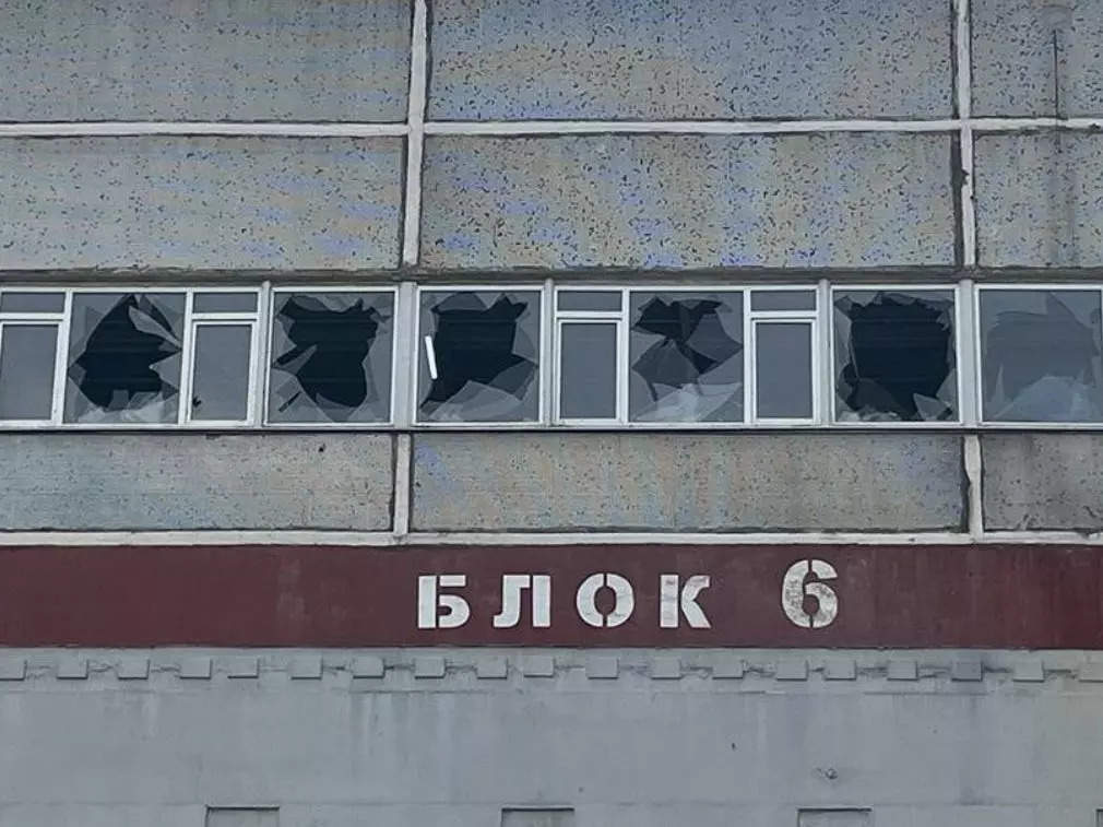 Damage caused by shelling to the elevated passage of Unit 6.