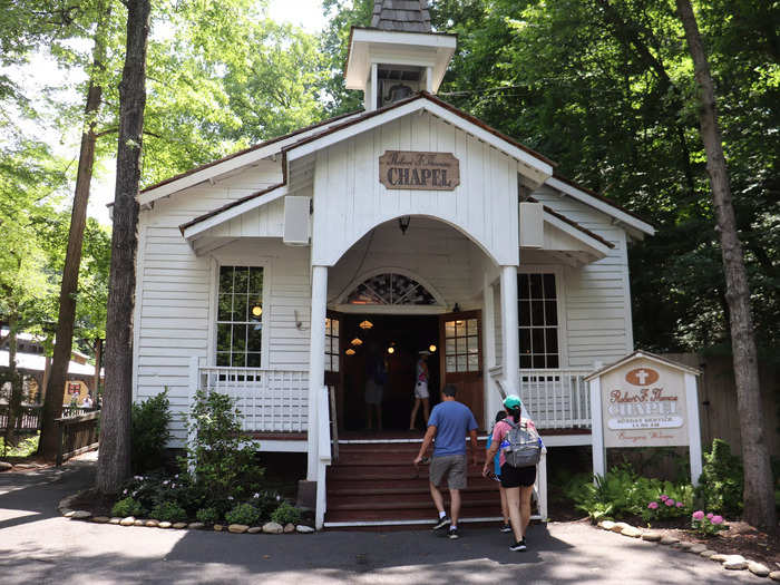 Dollywood has a chapel that holds non-denominational Christian worship services every Sunday, unlike the largely secular Disney parks.