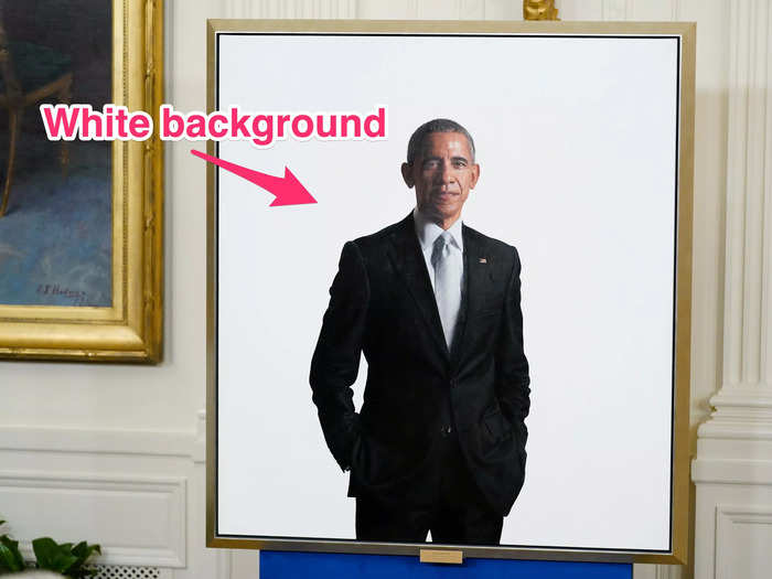 Robert McCurdy painted President Barack Obama against a plain white background, which was meant to establish a direct relationship between the subject and the viewer.