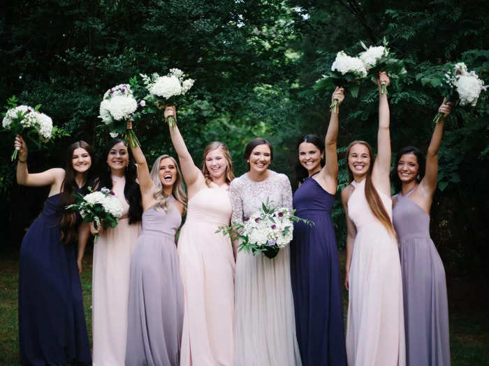 Jess gifted her bridesmaids their bridesmaid dresses.