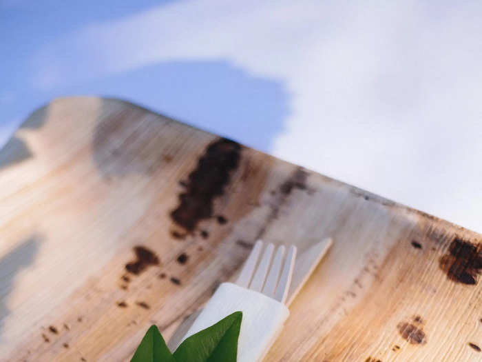 All of the cutlery for the wedding was sustainable.