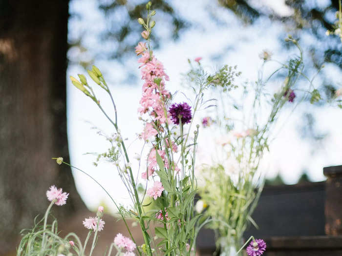 Jess thought the flowers turned out beautifully and used them for much of the wedding decor.