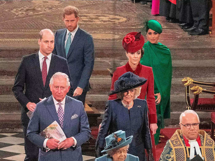 2020: Prince Harry and Meghan Markle made their final appearance with the Queen as senior members of the royal family.