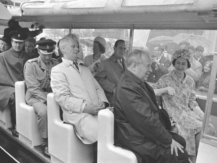 1967: As part of a six-day visit to Canada, the Queen took a ride on the Expo 67 electric train, which at the time was revolutionary.