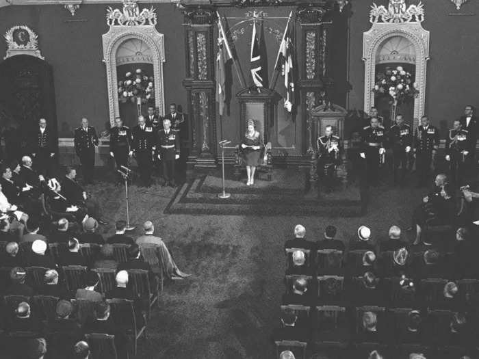 1964: While visiting Canada, part of the British Commonwealth, the Queen addressed the provincial legislature of Quebec in October 1964.