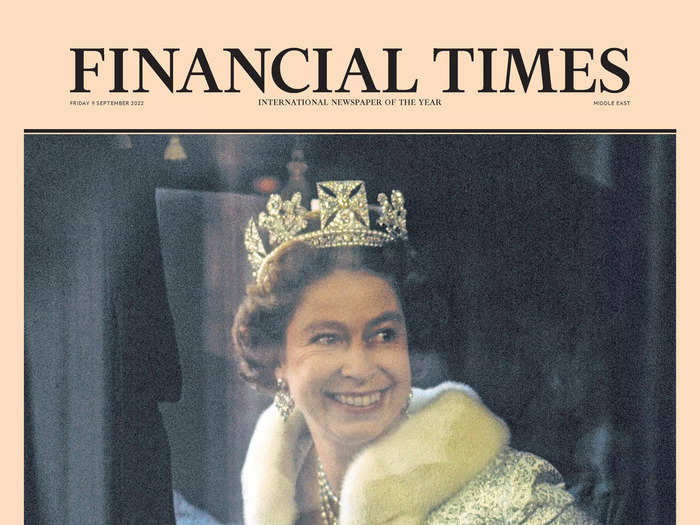 The Financial Times used a candid photograph of the young Queen.