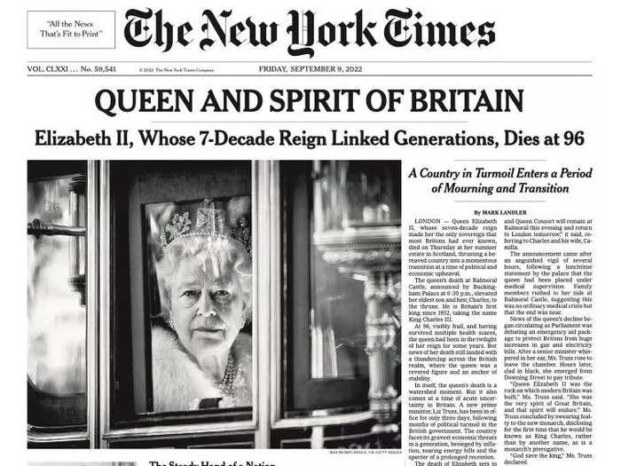 The New York Times also marked the Queen