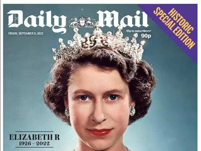 "Our hearts are broken" said the Daily Mail, which also chose a picture of the Queen in her youth.