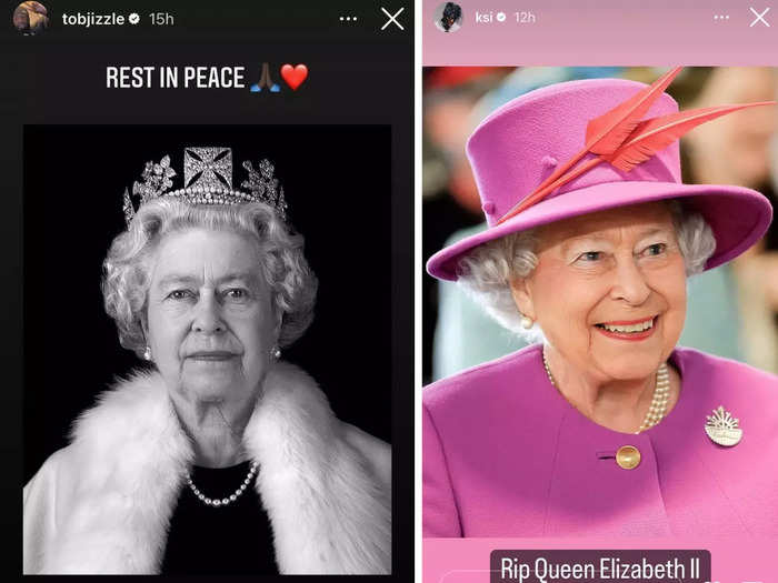 Social media influencers have been paying tribute to Queen Elizabeth II following the announcement of her death.