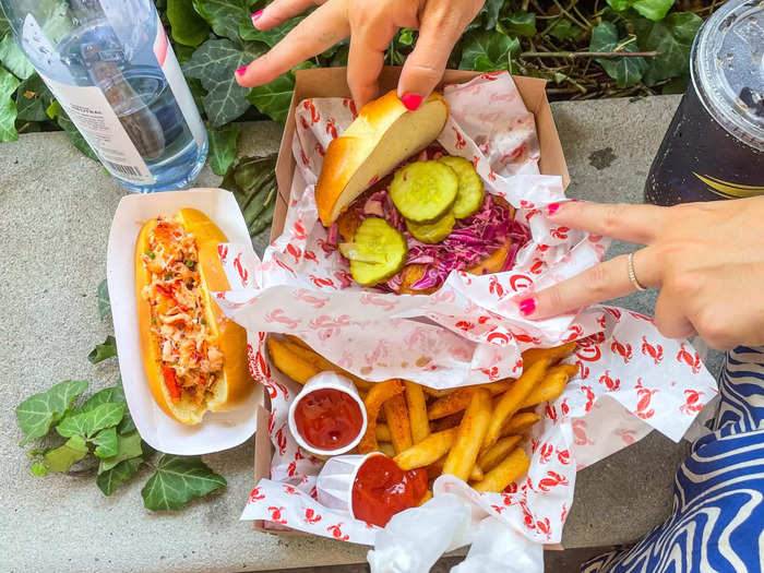 There were a lot of lobster rolls floating around the grounds, but this duo got theirs for $31 from The Crabby Shack, along with a $16 Nashville Hot Fish sandwich and $9 Old Bay-seasoned fries.