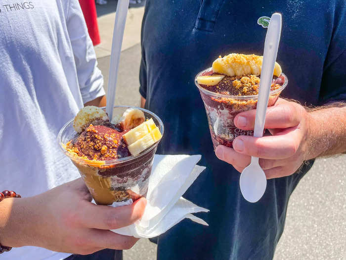 There were also some seemingly less popular items I saw like these açaí bowls, which ranged in price from $17.50 for a small to $25 for a large.