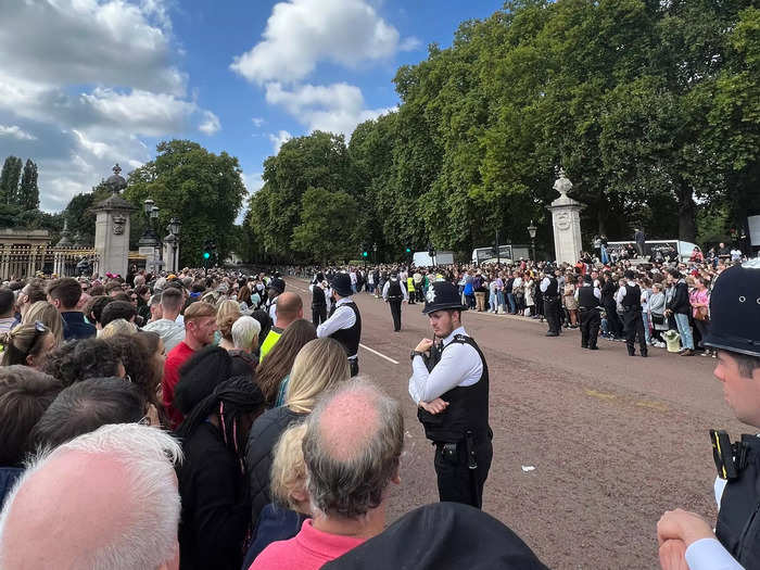 Helicopters flying close to Buckingham Palace around 2 p.m. signaled that Charles