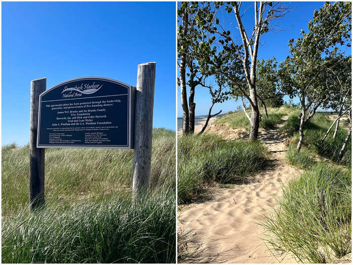 After swimming and relaxing for a few more hours, we decided to walk over to the Saugatuck Harbor Natural Area.