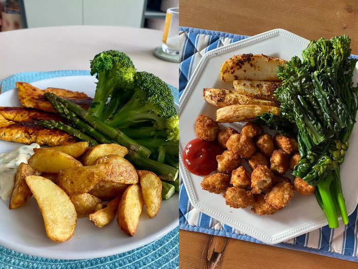 6. Chicken with wedges and greens