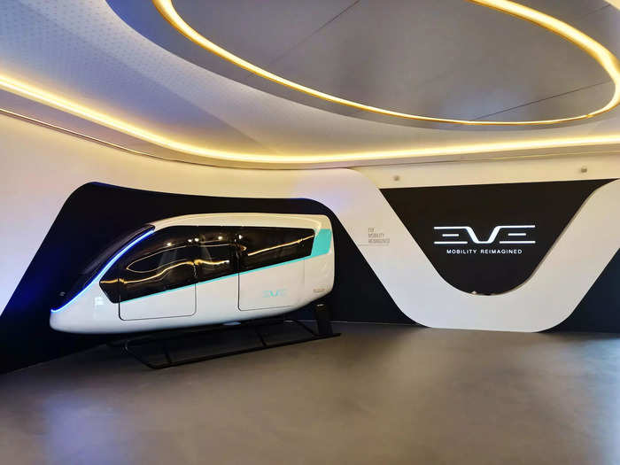 Eve unveiled a mockup of the five-seater aircraft at the Farnborough International Air Show in July — here