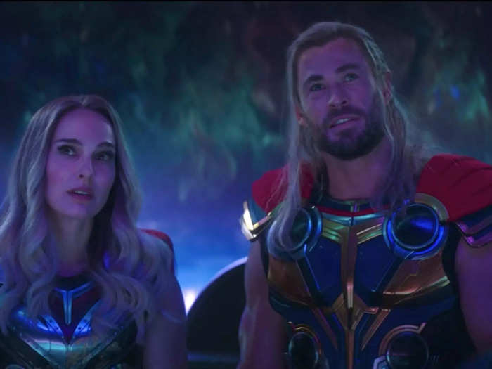 Thor and Jane marvel at the view in space while on their way to the Shadow Realm to confront Gorr.