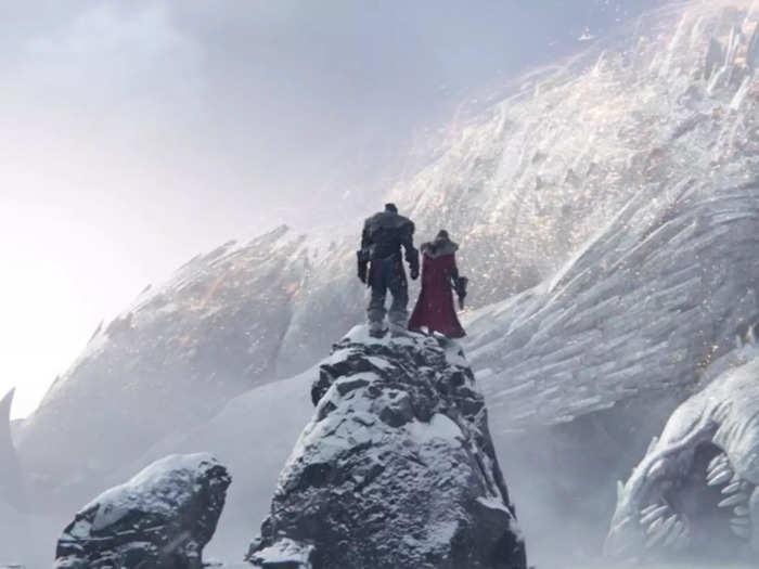 Thor and Korg travel to a snowy climate to rescue Sif after she falls for Gorr