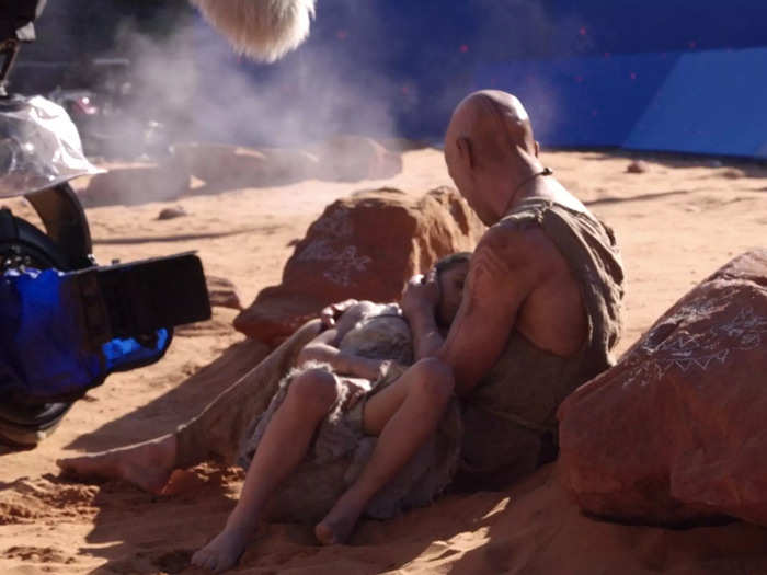 Bale and India Rose Hemsworth, who played his on-screen daughter, filmed the scene on a set instead of in an arid landscape.