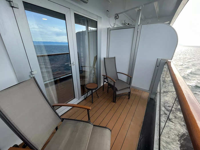 We could always go back to our own private balcony to whale watch, which I appreciated.