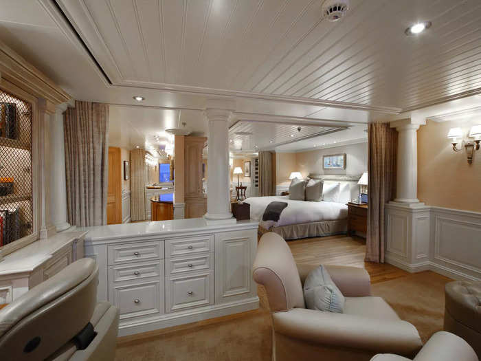 The yacht has 10 individual staterooms, but McCaw also wanted to ensure that his family had their own private space while aboard, so decided to section off a separate owner