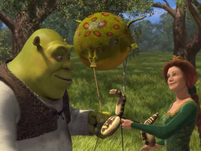 "Shrek" (2001) is an animated feature that