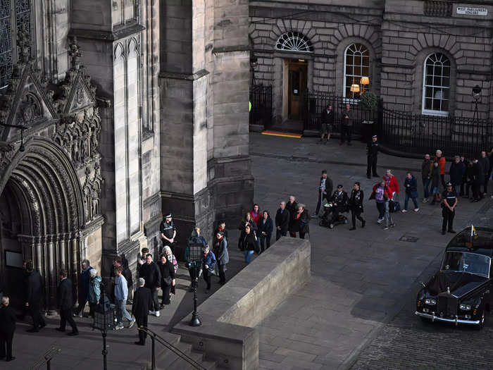 Members of the public stood in long lines outside the cathedral for a chance to pay their respect.