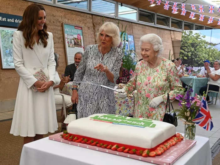 She opted to cut a cake with a sword instead of a knife at the 2021 G7 Summit, to Camilla and Middleton