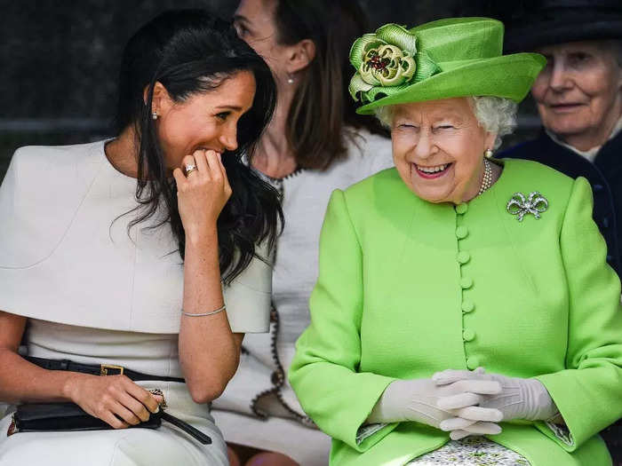 The Queen and Meghan Markle shared a laugh on their first joint royal engagement in 2018.