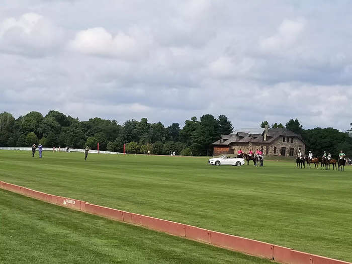 When I came to my first polo match here years ago, I noticed how large the field was. For perspective, a football field is 100 yards while a polo field like this one is 300 yards.