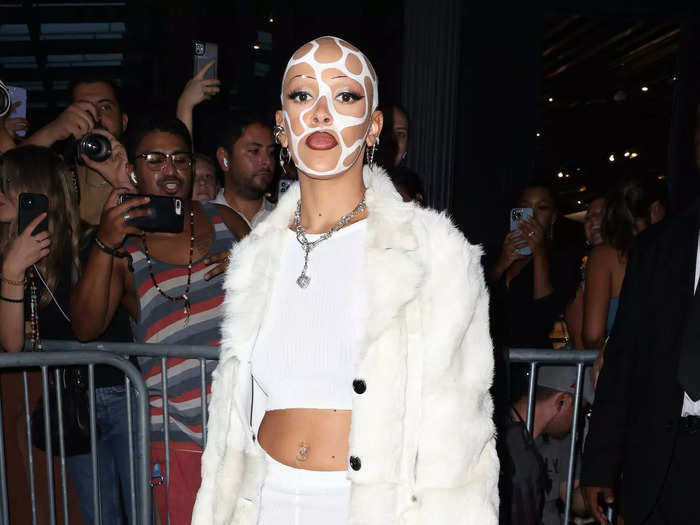 Doja Cat was in the audience wearing one of her wildest looks to date.