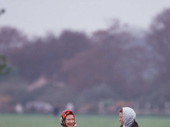 Anne brought her kids to hang out with the Queen outside, just as she did when she was young.