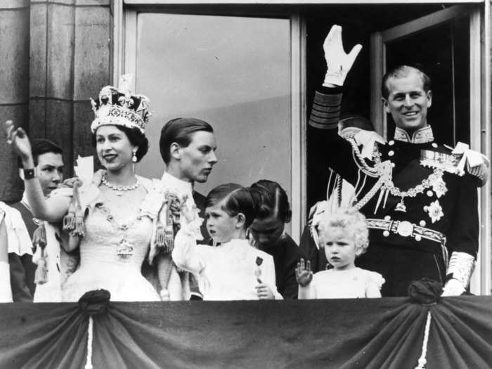 Anne and her older brother King Charles III were front and center at their mother