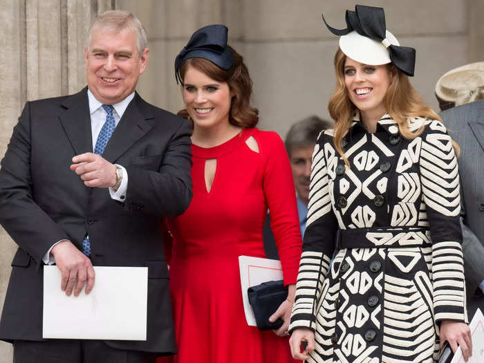 Andrew, Duke of York, and his children, Princess Beatrice and Princess Eugenie