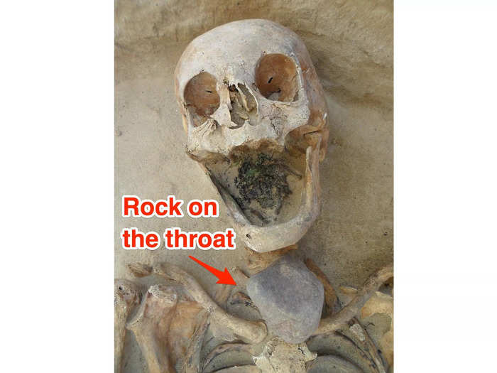 A stone weighing down the throat