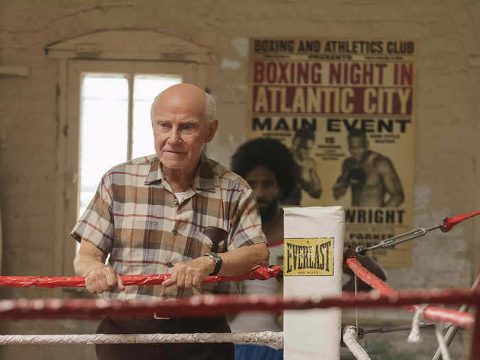 Harvey Keitel wears no-frills flannel as the hard-nosed boxing coach Cus D