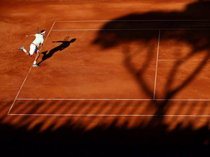 The trees in Rome create unique shadows at the Internazionali BNL d