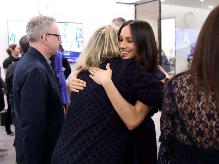 In her official capacity as Duchess of Sussex, Meghan Markle also appeared to prefer hugs to curtsies.