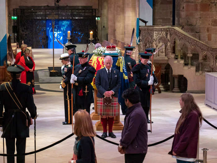 Once inside the cathedral, the princess became the first female royal to participate in the Vigil of the Princes following the Service of Thanksgiving.