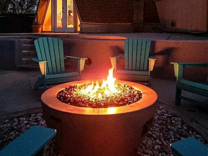 Additional seating around the fire pit offers another space for large groups to gather.