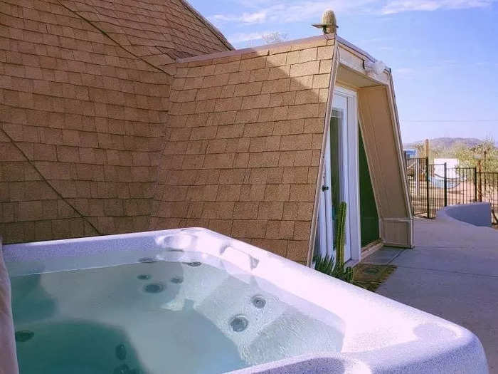 The above-ground hot tub has become a big selling point for guests and helps to increase bookings during the winter, Monroe said.