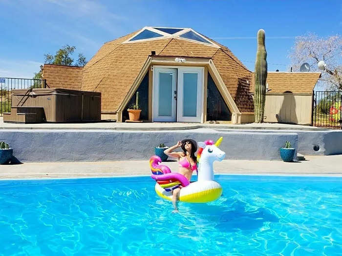 The pool has become one of the most popular aspects of the property, providing a refuge from Joshua Tree