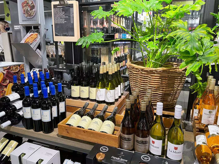 Customers can buy wine at the local South African grocery store, but not beer or liquor.