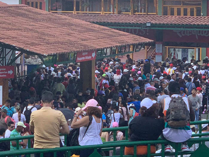 We lined up with nearly 400 others at the hilltop entrance before the park opened at 9 a.m. Since we arrived early, I was surprised to see such a large crowd, but a local told us the night before that it