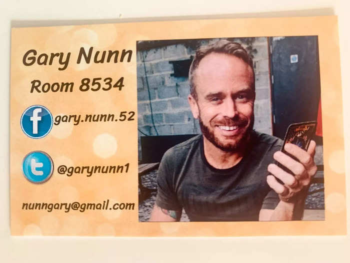 I came prepared with my "business" cards, which are common on gay cruises. Many put their socials and room number on them to keep track of who they meet.