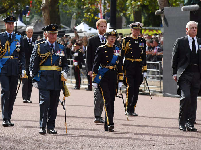 Members of the royal family followed Queen Elizabeth