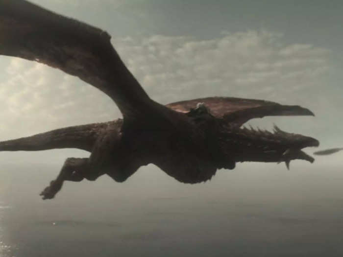 We saw Rhaenys riding her dragon, Meleys, for the first time in this episode.