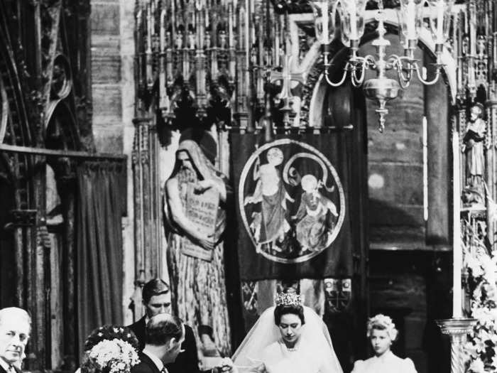 Princess Margaret tied the knot at Westminster Abbey.