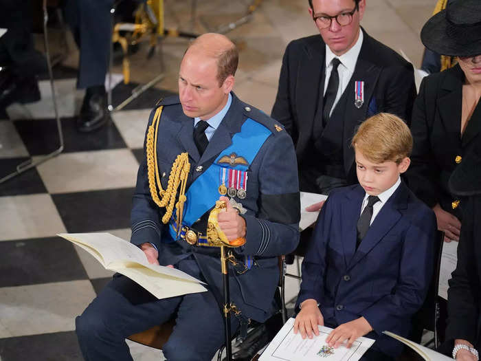 Prince George sat next to his father, Prince William, during Queen Elizabeth