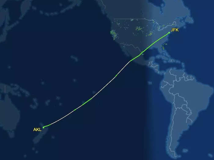 To get to Auckland, Air New Zealand — or ANZ — flew southbound across the US and Mexico before trekking across the Pacific Ocean. The inbound journey from New Zealand, which was the official route launch, took a similar path.